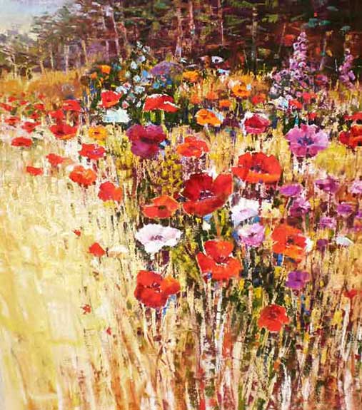 Painting by Roman Czerwinski: Meadow Solitude