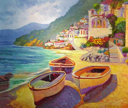 Painting by Roman Czerwinski: Mediterranean Memory