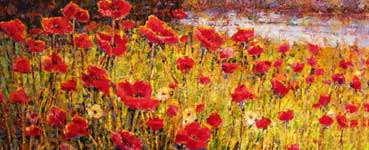 Closeup of Roman Czerwinski's Painting: Colors of Lahaina