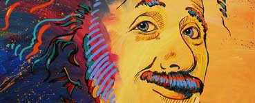 Closeup of Mimi Stuart's Painting: Einstein