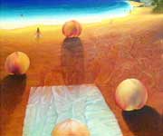 Painting by Victor Bregeda: Footprints in the Sand