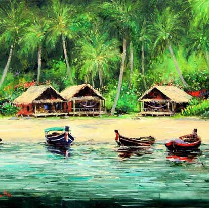 Art by Gleb Goloubetski: Beach Bungalow